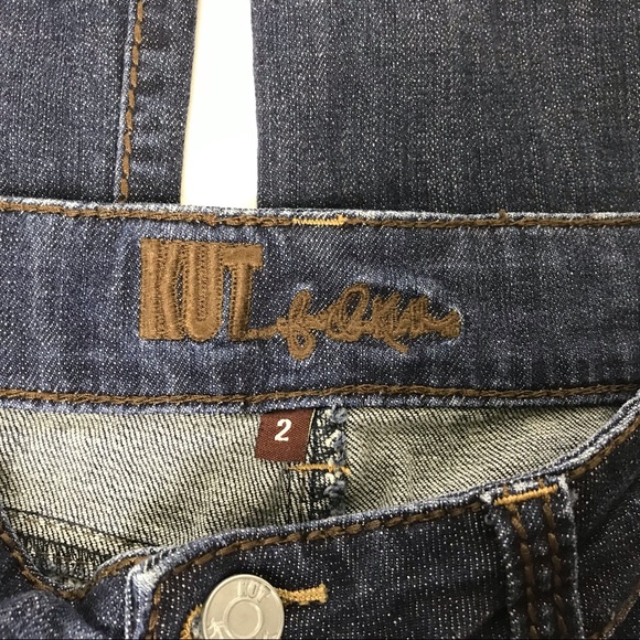 Kut From The Kloth Woman's Blue Jeans Size 2 Back Flap Pockets Embroidered - Picture 4 of 6